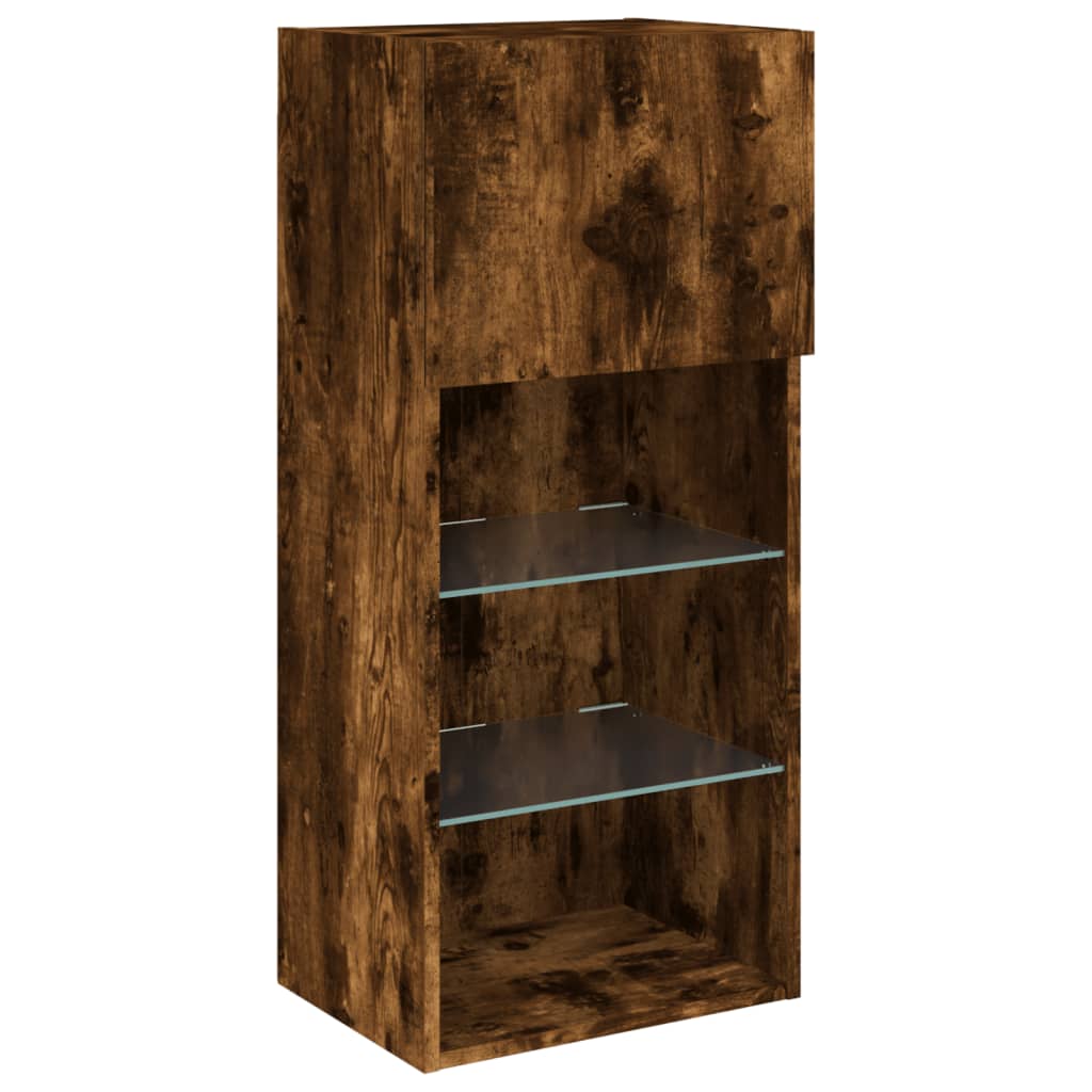 vidaXL 5-delige Tv-wandmeubelset met LED bewerkt hout sonoma eiken