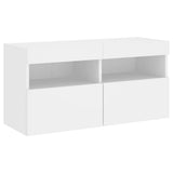 vidaXL 5-delige Tv-wandmeubelset met LED-verlichting bewerkt hout wit