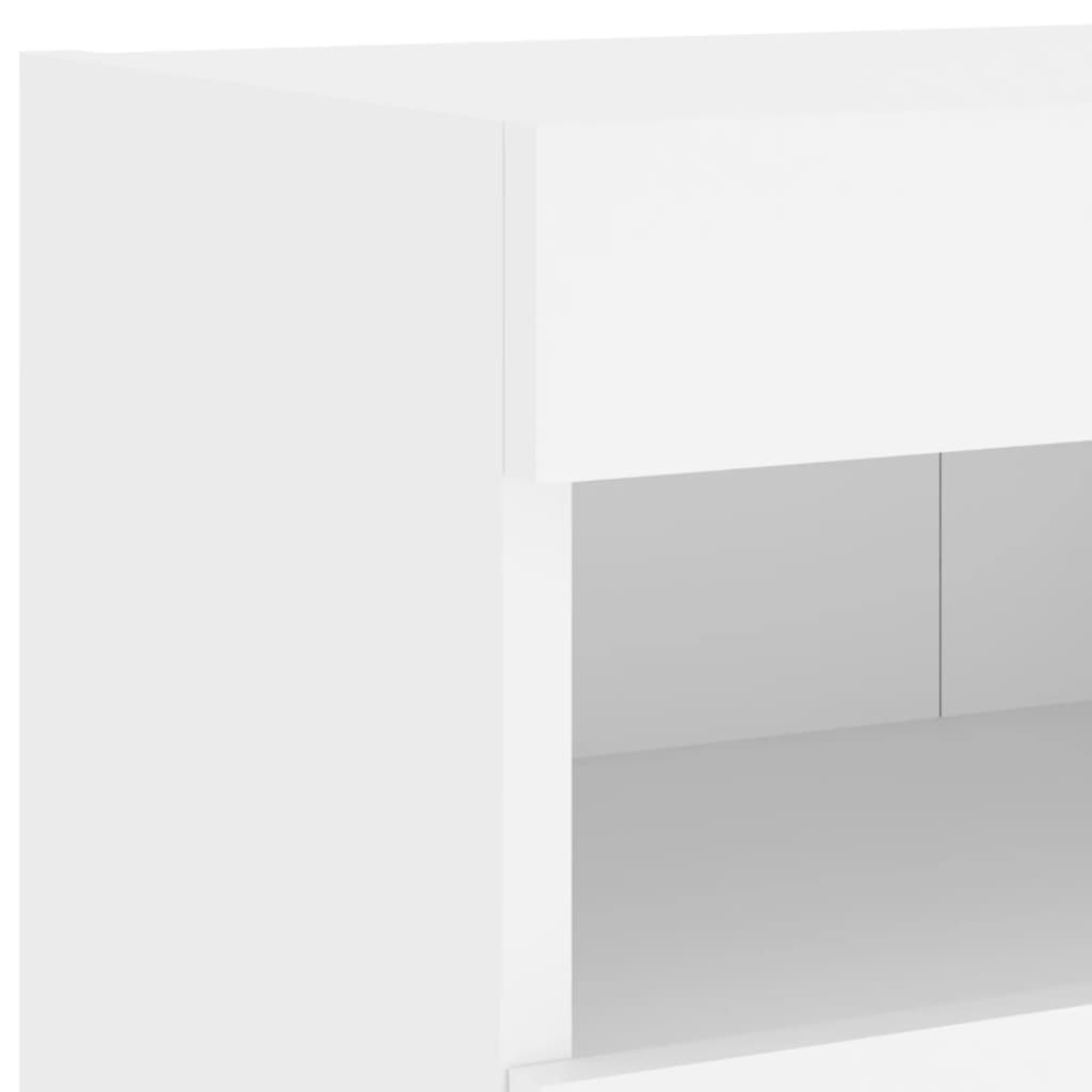 vidaXL 5-delige Tv-wandmeubelset met LED-verlichting bewerkt hout wit