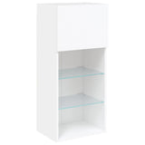 vidaXL 5-delige Tv-wandmeubelset met LED-verlichting bewerkt hout wit