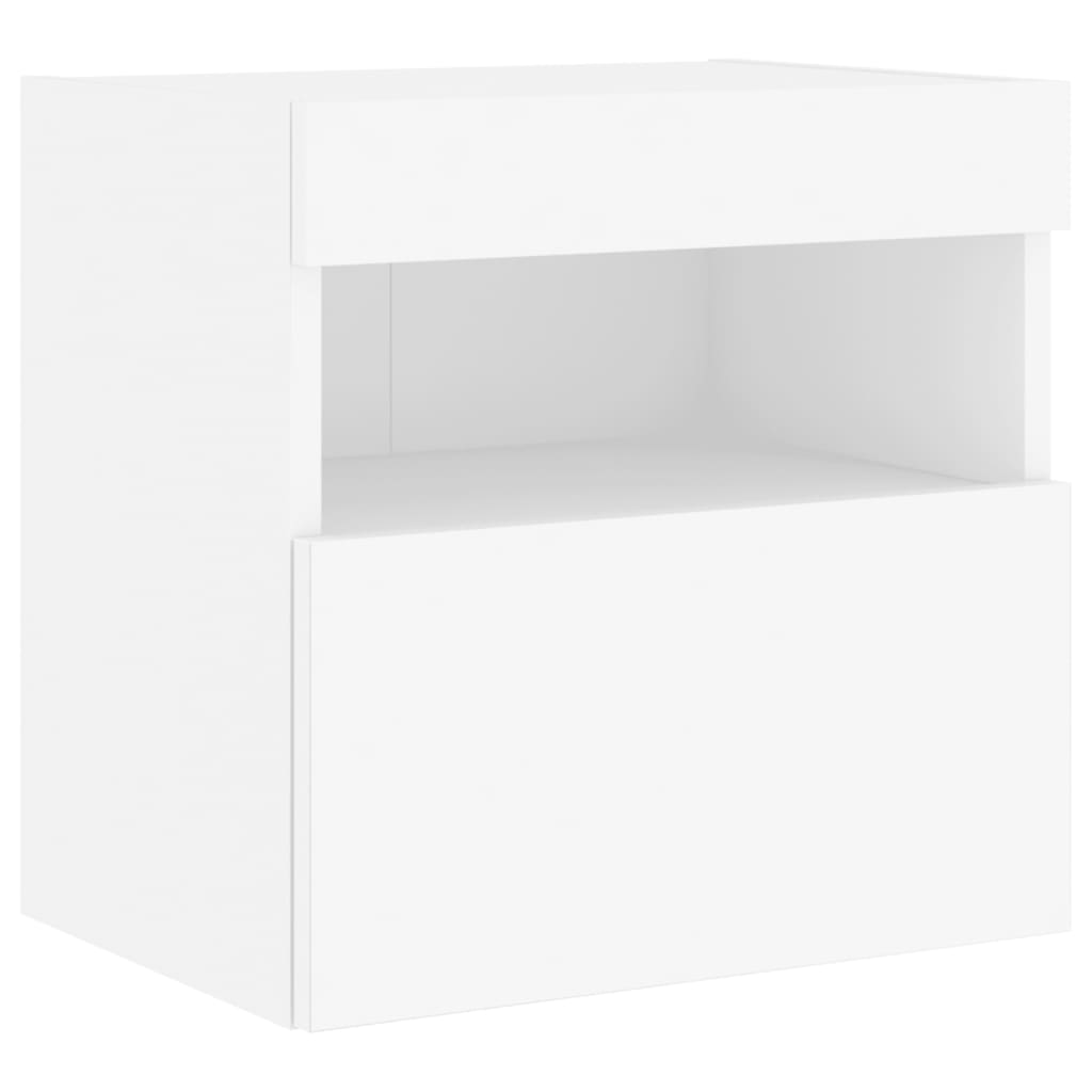 vidaXL 5-delige Tv-wandmeubelset met LED-verlichting bewerkt hout wit