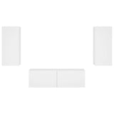 vidaXL 3-delige tv-wandmeubelset met LED-verlichting wit