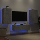vidaXL 3-delige tv-wandmeubelset met LED-verlichting wit