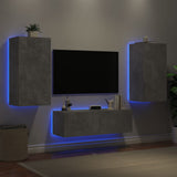 vidaXL 3-delige tv-wandmeubelset met LED-verlichting wit