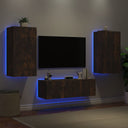 vidaXL 3-delige tv-wandmeubelset met LED-verlichting wit