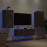 vidaXL 3-delige tv-wandmeubelset met LED-verlichting wit