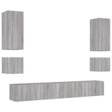 vidaXL 6-Piece TV Wall Unit Set with LED Lighting White