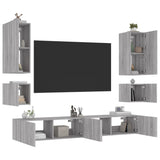 vidaXL 6-Piece TV Wall Unit Set with LED Lighting White