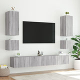 vidaXL 6-Piece TV Wall Unit Set with LED Lighting White