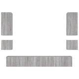 vidaXL 6-Piece TV Wall Unit Set with LED Lighting White