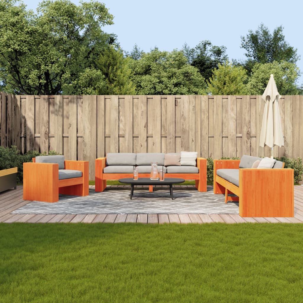 vidaXL 2-delige Loungeset massief grenenhout wit