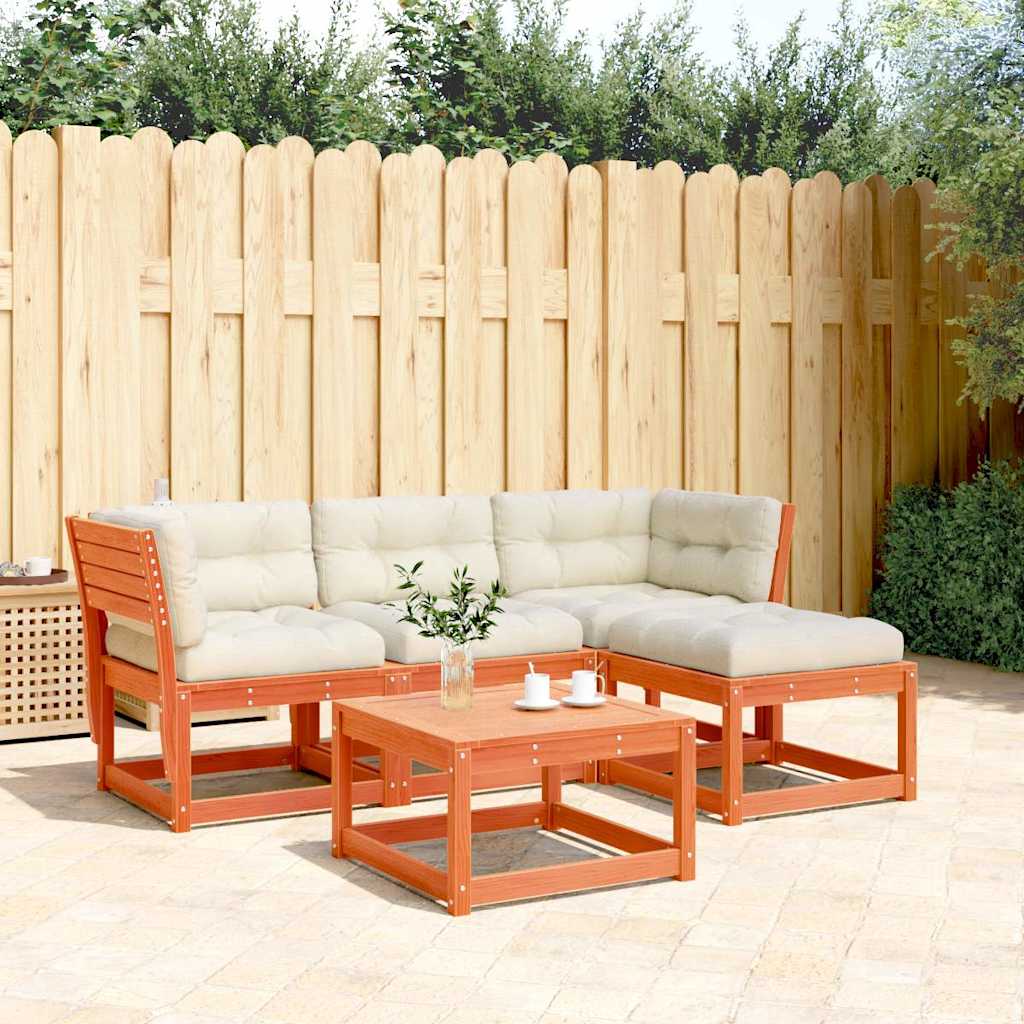 vidaXL 4-delige Loungeset massief grenenhout