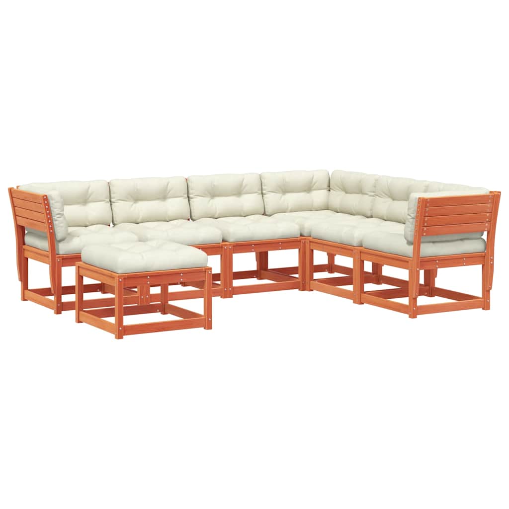 vidaXL 7-Piece Lounge Set with Cushions Solid Pine Wood