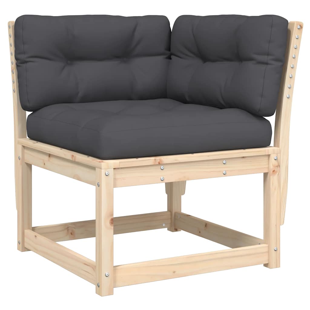 vidaXL 8-delige Loungeset met kussens massief grenenhout