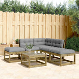 vidaXL 5-delige Loungeset met kussens massief grenenhout