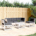 vidaXL 5-delige Loungeset met kussens massief grenenhout