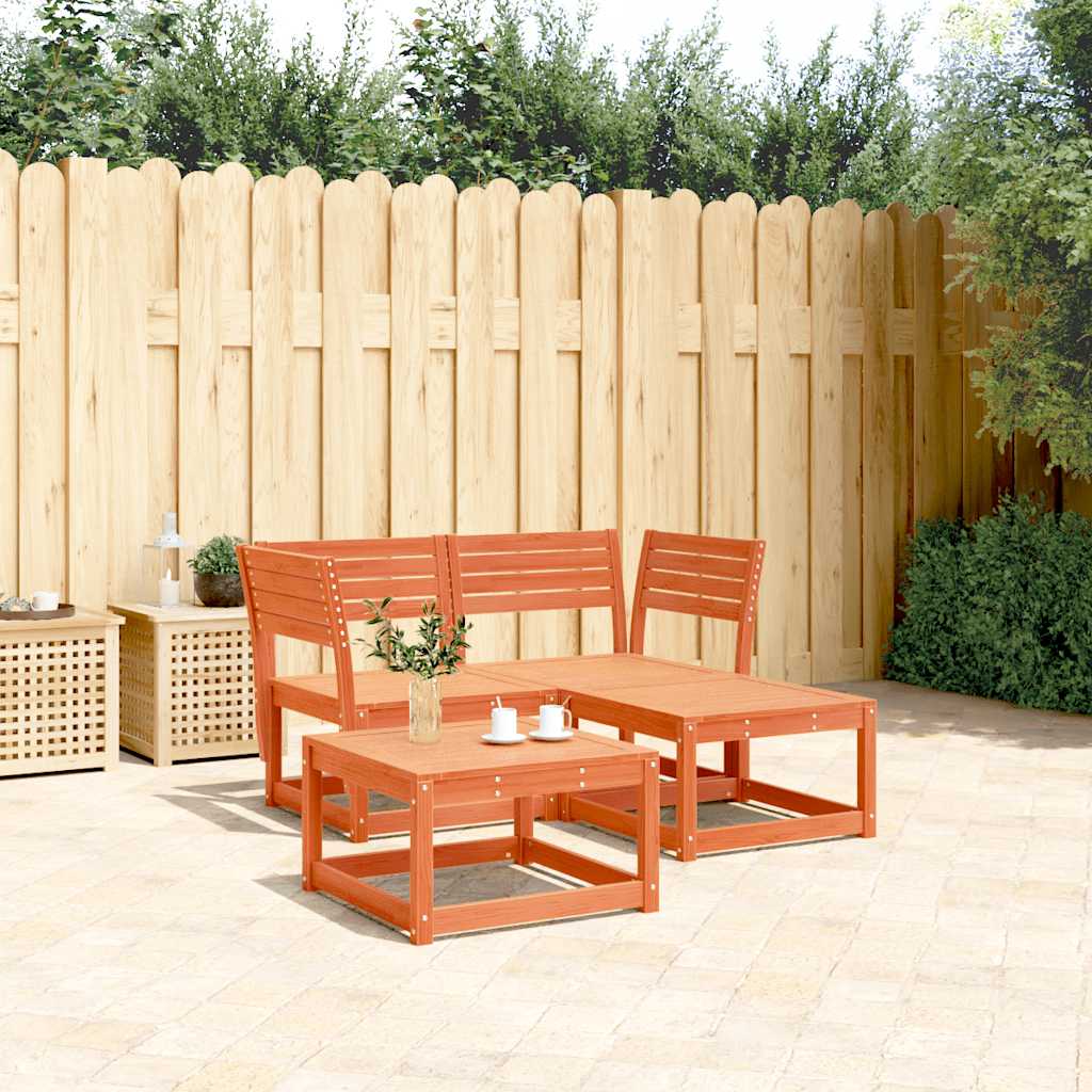 vidaXL 3-delige Loungeset massief grenenhout
