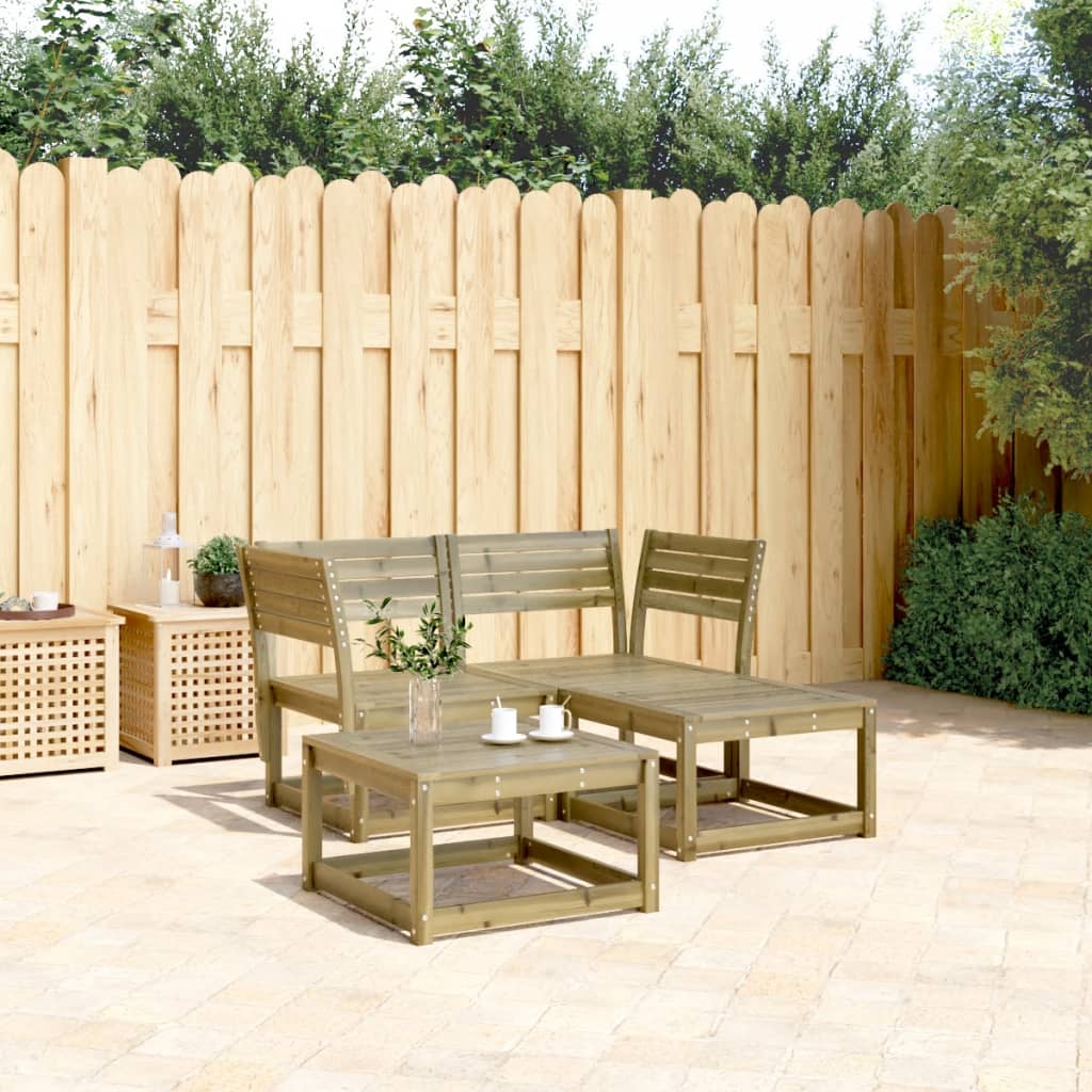 vidaXL 3-delige Loungeset massief grenenhout