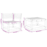 vidaXL 3-delige Loungeset massief grenenhout