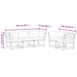 vidaXL 5-Piece Lounge Set Solid Pine Wood