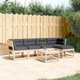 vidaXL 5-delige Loungeset met kussens massief grenenhout
