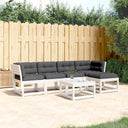 vidaXL 5-delige Loungeset met kussens massief grenenhout