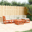 vidaXL 5-delige Loungeset met kussens massief grenenhout