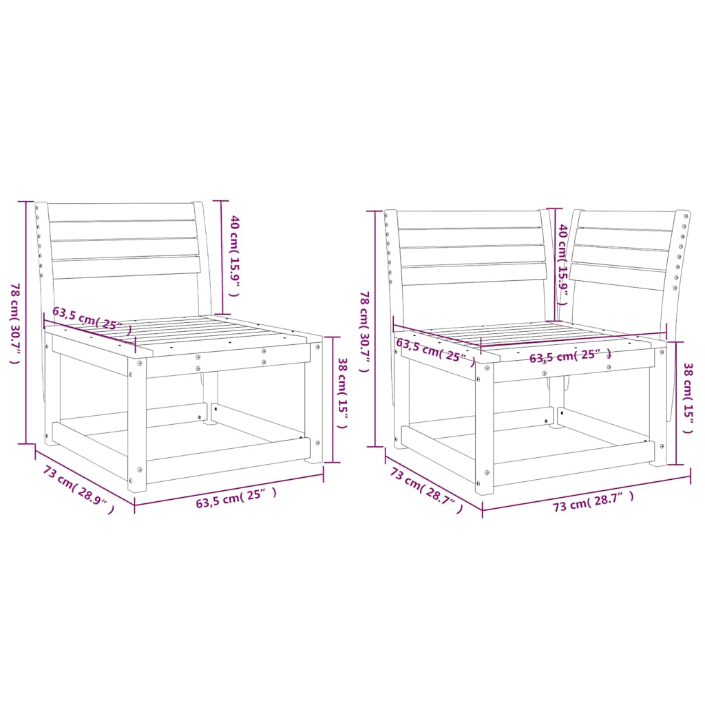 vidaXL 6-Piece Solid Pine Wood Lounge Set