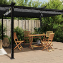 vidaXL Prieel met uittrekbaar dak 3x6 m aluminium crèmekleurig