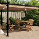 vidaXL Prieel met uittrekbaar dak 3x6 m aluminium crèmekleurig