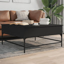vidaXL Table de salon 95x95x45 cm sans bois et métal noir