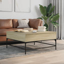 vidaXL Table de salon 95x95x45 cm sans bois et métal noir