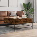 vidaXL Table de salon 95x95x45 cm sans bois et métal noir
