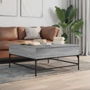 vidaXL Table de salon 95x95x45 cm sans bois et métal noir