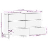vidaXL Dressoirs 2 st 60x34x75 cm massief ruw mangohout