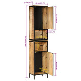 vidaXL Badkamerkast 40x27x180 cm ijzer en massief mangohout