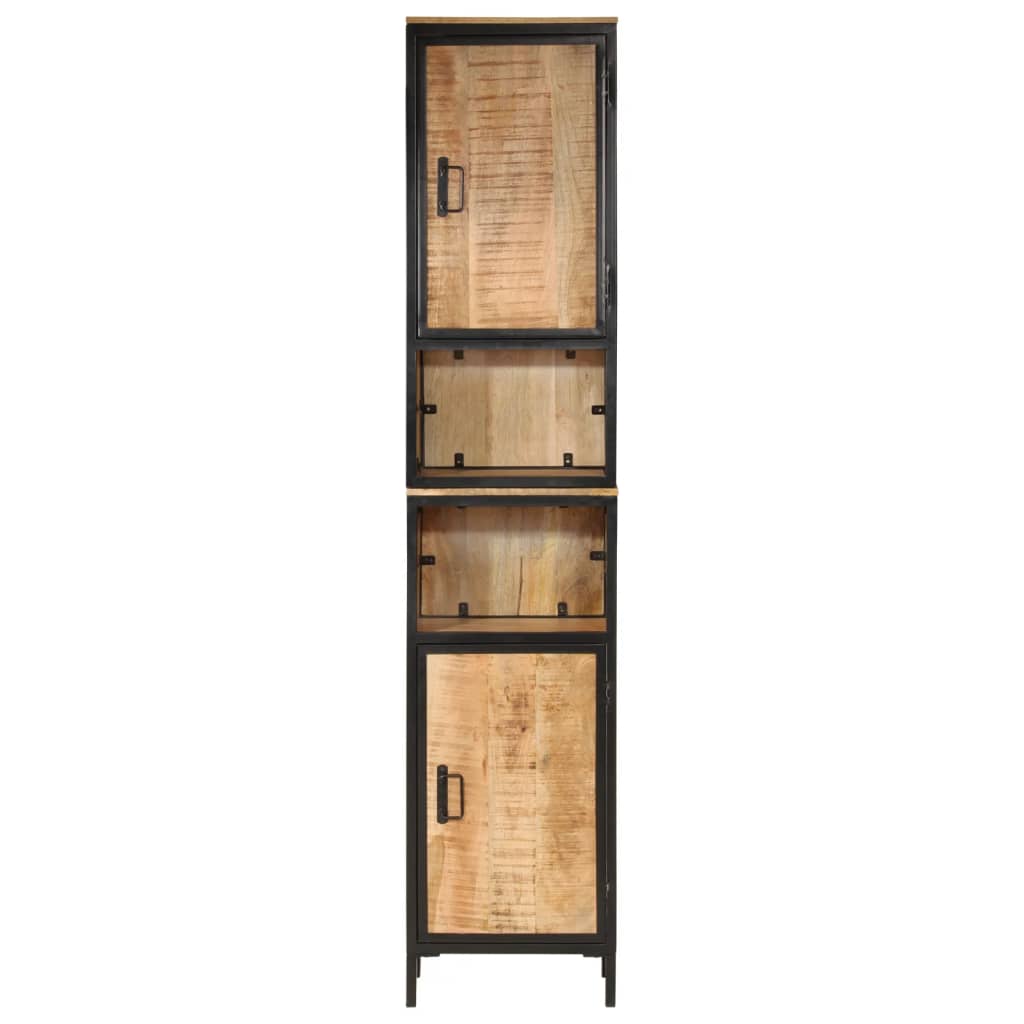 vidaXL Badkamerkast 40x27x180 cm ijzer en massief mangohout