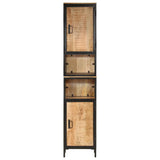 vidaXL Badkamerkast 40x27x180 cm ijzer en massief mangohout