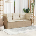 vidaXL 3-Piece Lounge Set with Cushions Poly Rattan Black