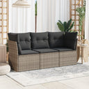 vidaXL 3-Piece Lounge Set with Cushions Poly Rattan Black