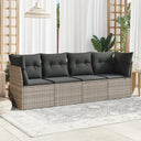 vidaXL 4-delige Loungeset met kussens poly rattan zwart