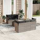 vidaXL 6-delige Loungeset met kussens poly rattan zwart