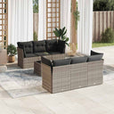 vidaXL 7-delige Loungeset met kussens poly rattan zwart