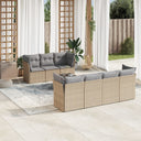 vidaXL 8-delige Loungeset met kussens poly rattan zwart
