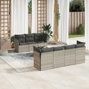 vidaXL 8-delige Loungeset met kussens poly rattan zwart