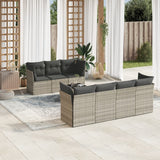 vidaXL 8-delige Loungeset met kussens poly rattan zwart