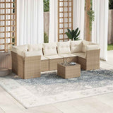 vidaXL 8-delige Loungeset met kussens poly rattan zwart