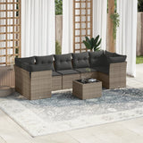 vidaXL 8-delige Loungeset met kussens poly rattan zwart