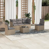 vidaXL 5-delige Loungeset met kussens poly rattan zwart
