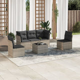 vidaXL 5-delige Loungeset met kussens poly rattan zwart